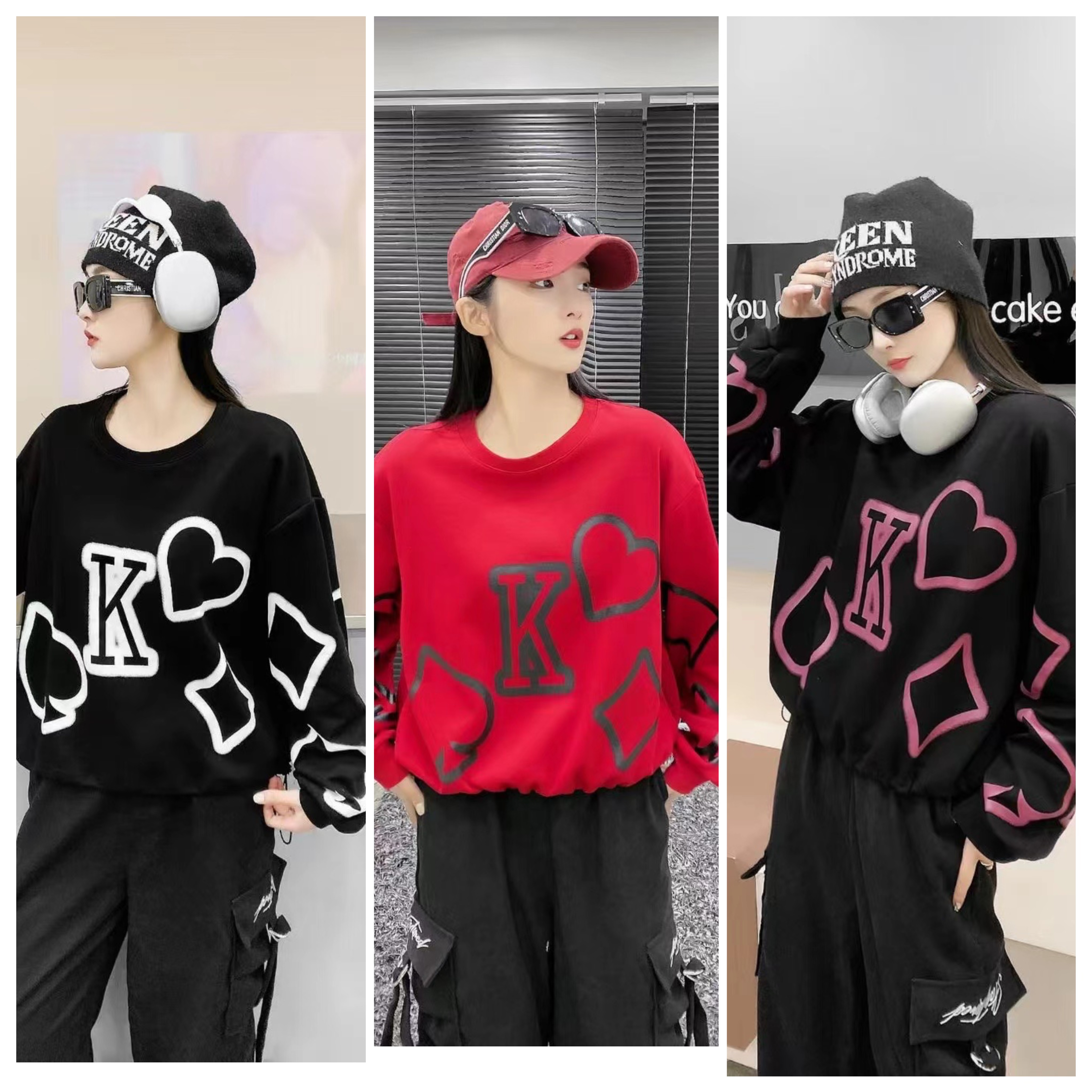 XYY秋季新品莼棉宽松大版下摆抽绳390卫衣