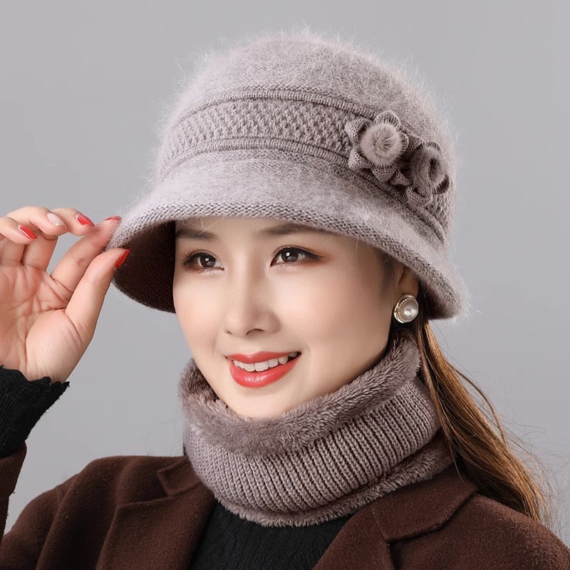 帽子女士冬季防寒加厚中老年人奶奶保暖帽子2023新款兔毛妈妈帽子