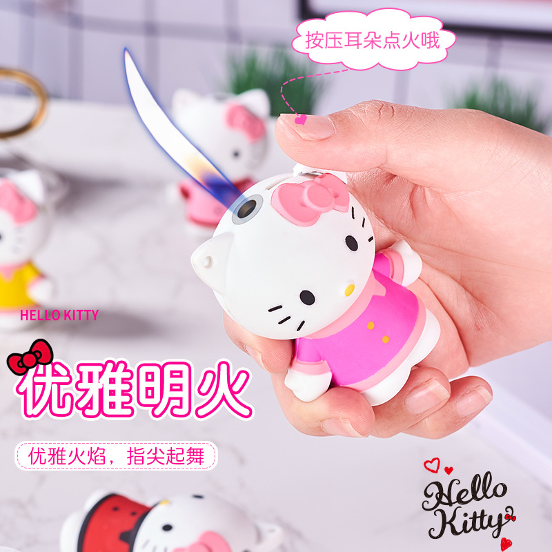 （酷鼠手办打火机）kitty猫可循环充气防风个性ins材质潮玩合集