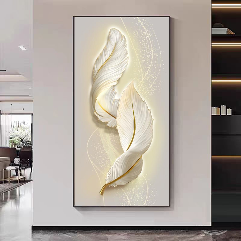 北欧装饰画轻奢简约不带灯客厅走廊过道晶瓷挂画现代镶钻壁画玄关