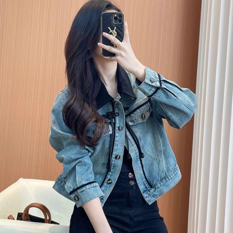 水洗牛仔外套女短款国风女装2025春款新款新中式爆款洋气减龄衬衫