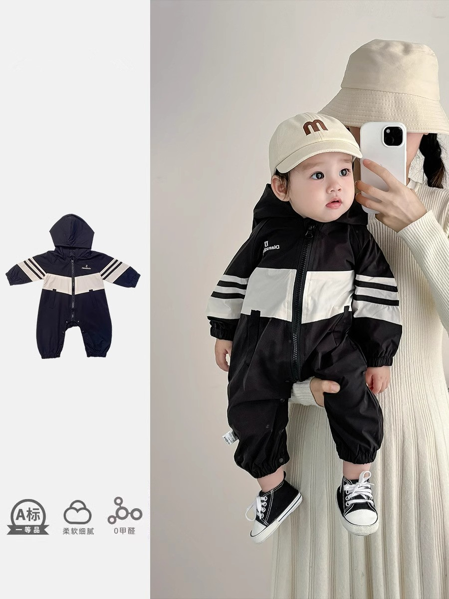 婴儿衣服韩版冲锋衣春款连体衣早初秋季款装超萌洋气外出韩系哈衣