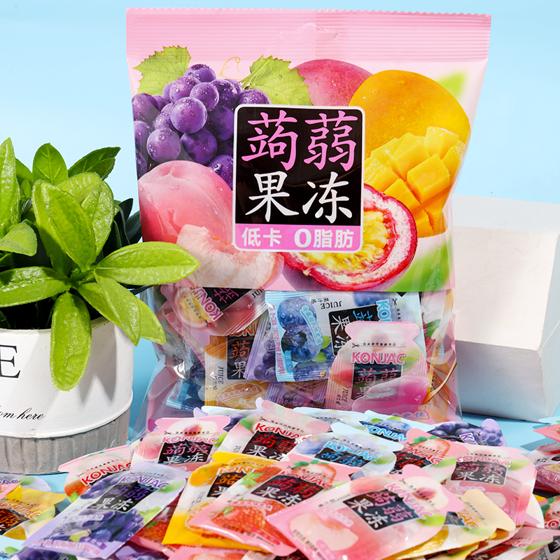 ◆到手约50个！巧遇心蒟蒻果冻低卡零脂肪低热量果汁果冻休闲零食