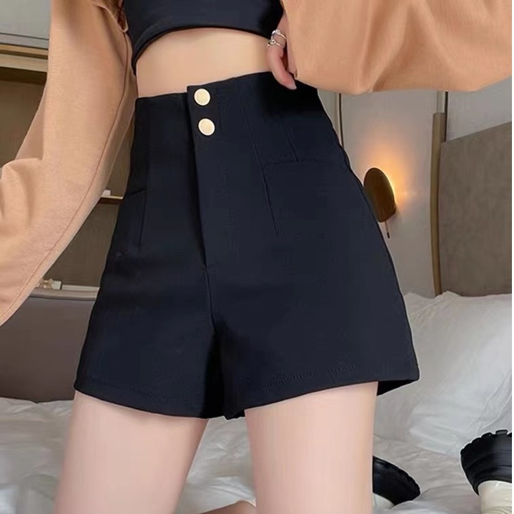 高腰黑色夏季外穿短裤显瘦弹力打底靴裤四季百搭外穿阔腿a字裤子