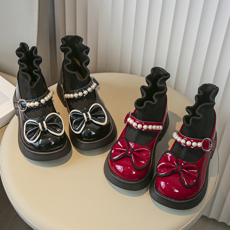 女童袜子靴公主短靴2025新款秋冬儿童鞋子单靴宝宝马丁靴加绒二棉