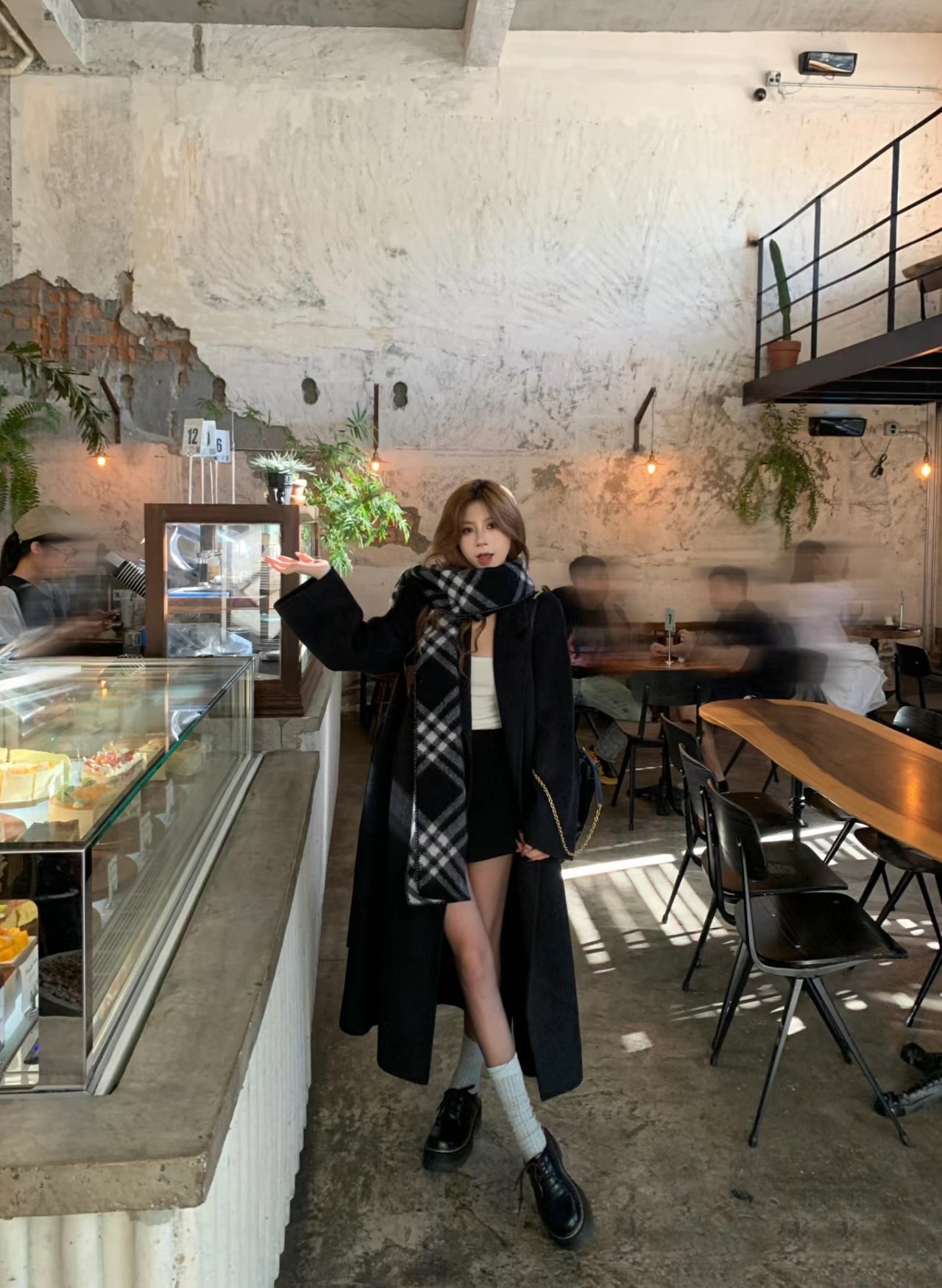 【韩剧女主】正肩款加棉韩版爆款长款宽松大衣091-XHXM