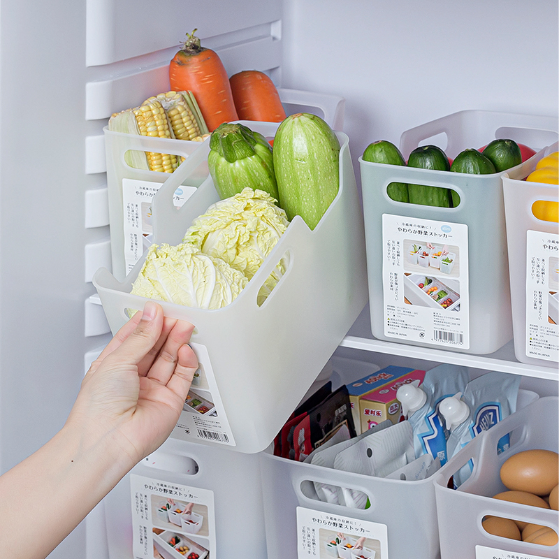 日本进口分类水果饮料冷藏冷冻储物整理筐冰箱抽屉蔬菜站立收纳盒