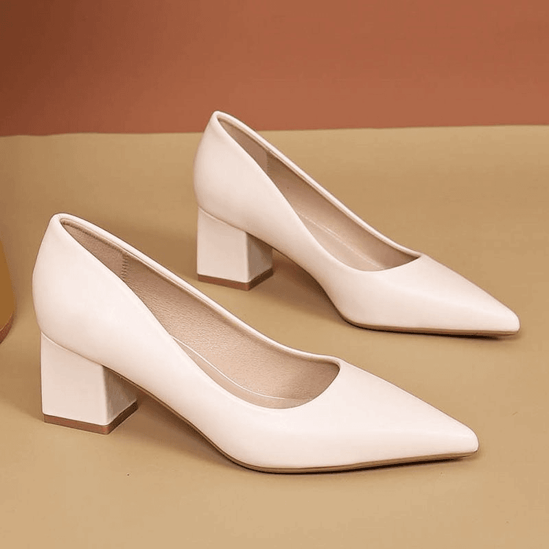 高跟鞋女粗跟2025年春秋季软皮不累脚法式气质浅口不累脚高跟鞋
