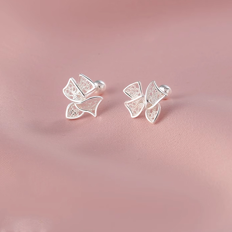 蝴蝶螺丝拧扣耳环睡觉免摘小巧简约小众设计高级耳钉