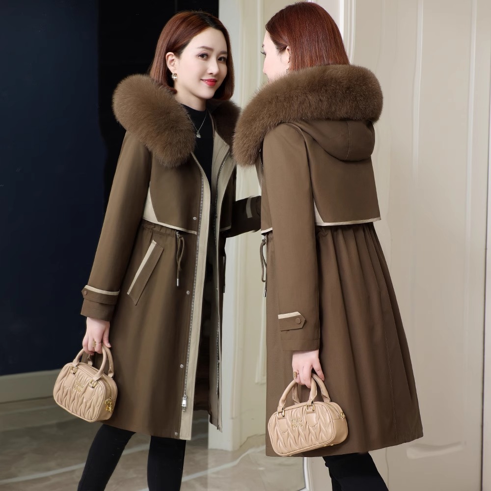 派克服女2025年新款冬兔毛内胆可拆卸小个子短款爆款海宁皮草外套