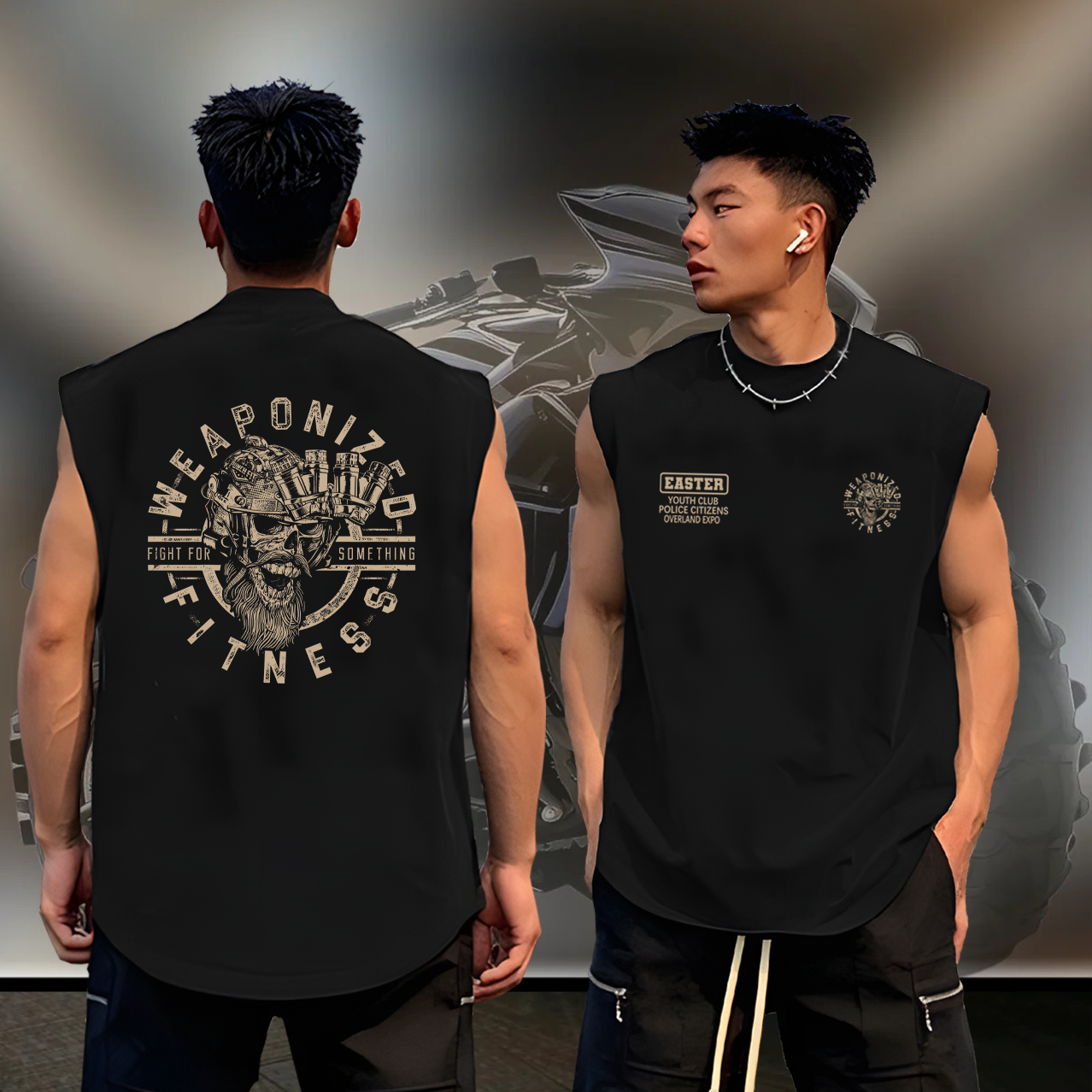 夏季新款休闲宽松纯棉坎肩背心男美式夏季潮牌高级感运动无袖训练