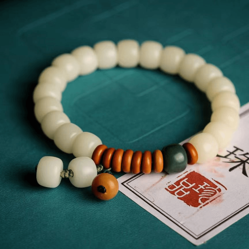 橄榄核菩提根手串绿桶珠随身把玩男女饰品佛珠带配饰念珠8*10mm