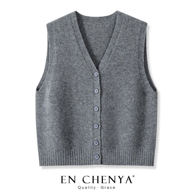 品牌折扣女装专柜撤柜正品针织开衫马甲女秋冬季百搭背心毛衣外套