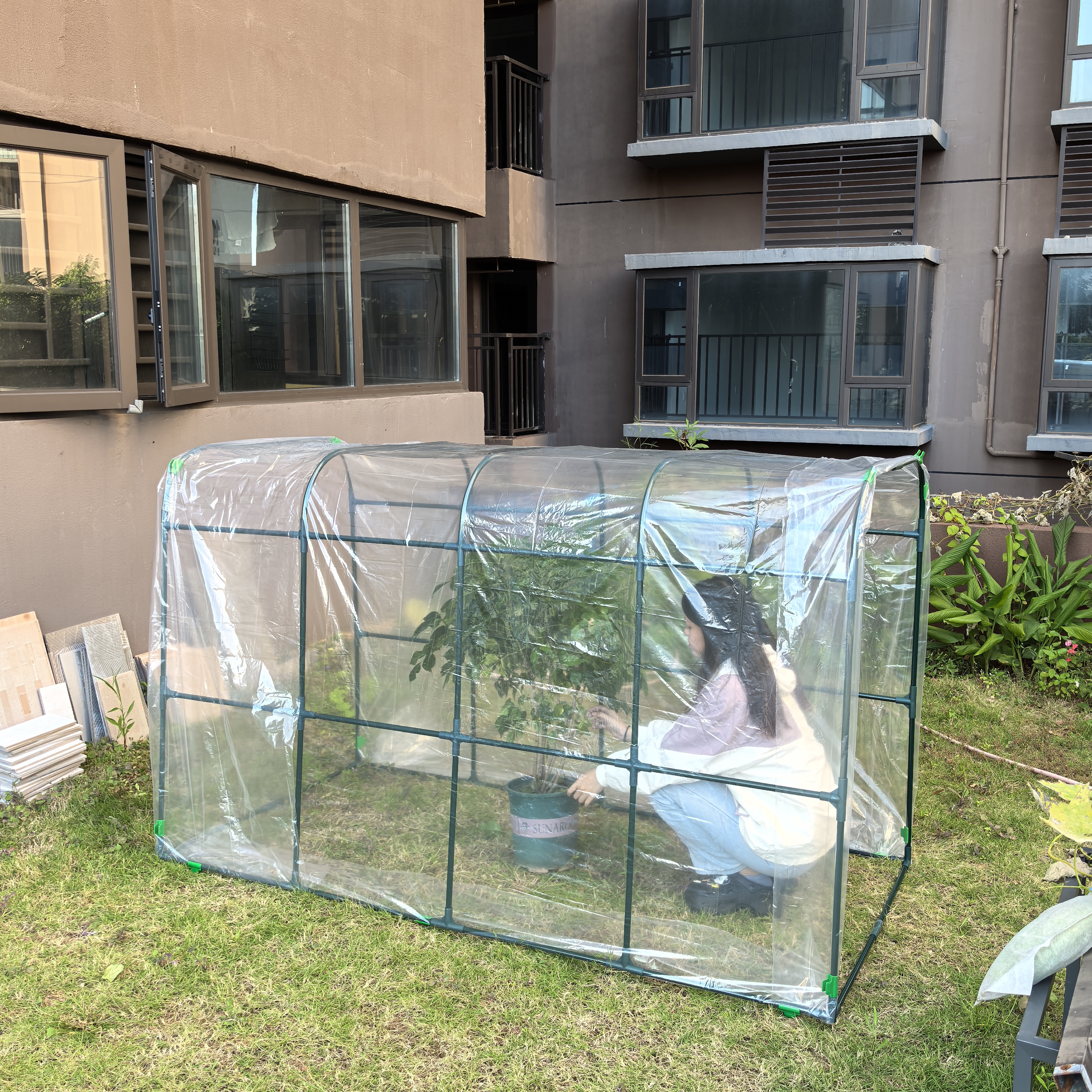 暖棚家用庭院花棚暖房阳台多肉花卉蔬菜保温防冻保暖挡雨大棚支架