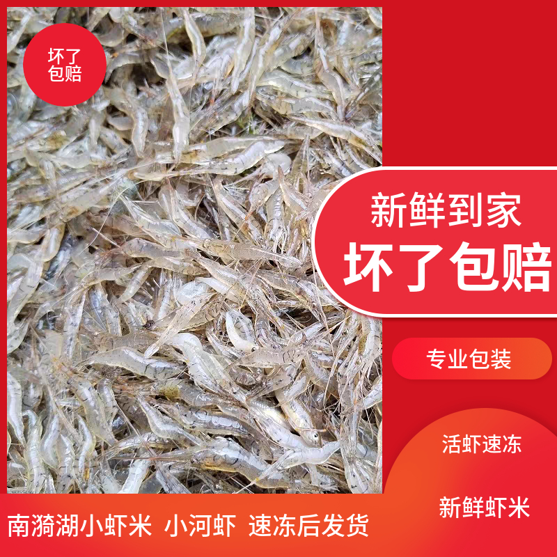 1斤装小河虾冻虾活冻现冻小白虾草虾明虾青虾虾米可食用补钙