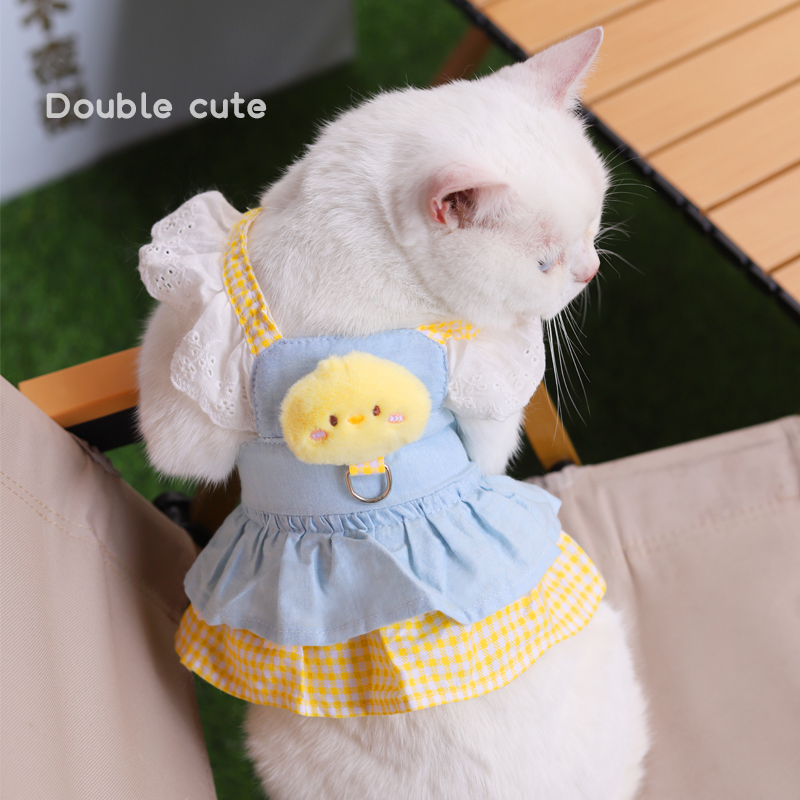 猫咪小裙子公主风银渐层布偶猫猫猫幼猫小猫衣服牵引绳夏季防掉毛