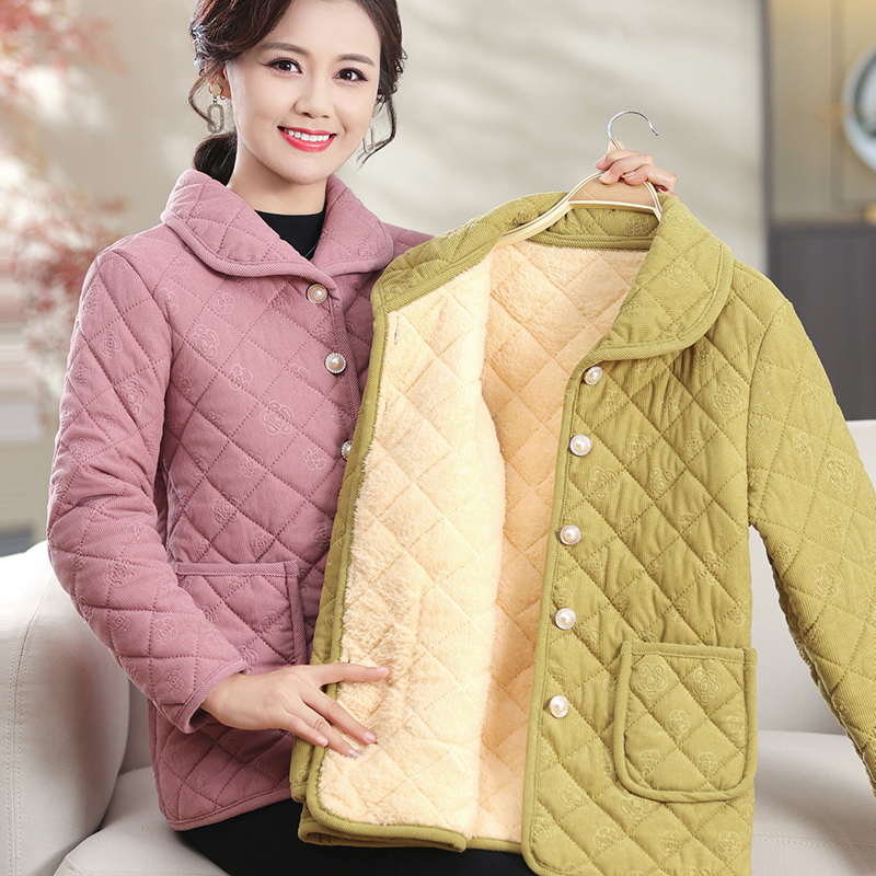 中老年冬装棉衣女妈妈小棉袄2025年奶奶加绒棉保暖厚棉服时尚外套