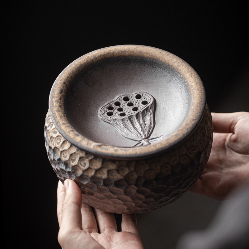 水无界粗陶建水日式壶承家用功夫茶具茶道配件茶洗废茶水桶茶渣缸