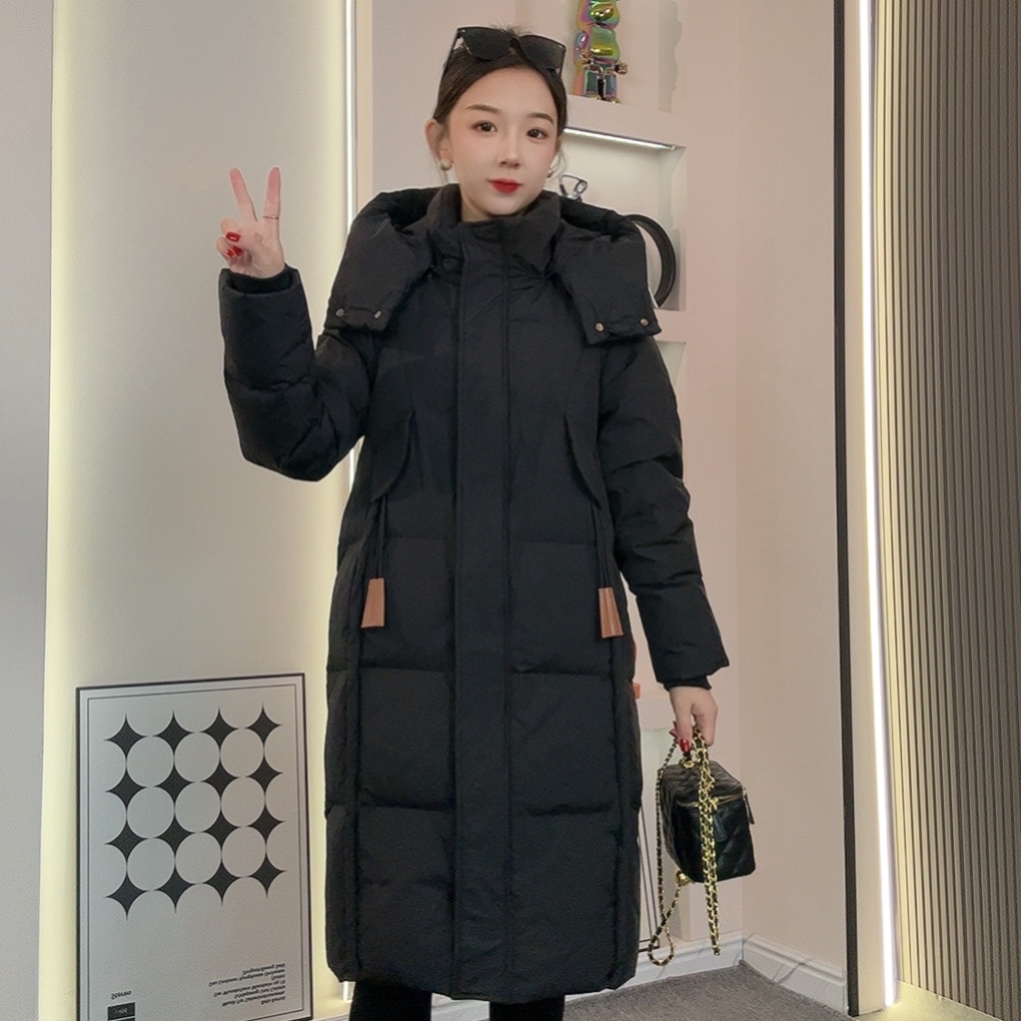 [反季福利大促销] 修身显瘦简约百搭加厚长款羽绒服外套女