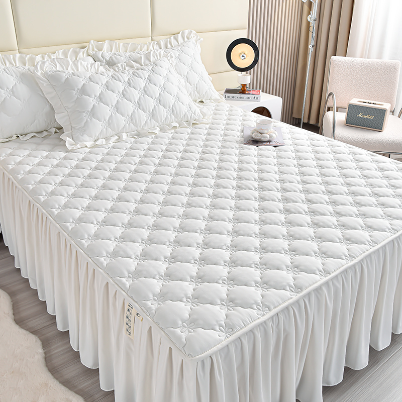 加厚夹棉床裙单件床罩带裙摆防滑床笠罩裙罩床四季通用新款四季用