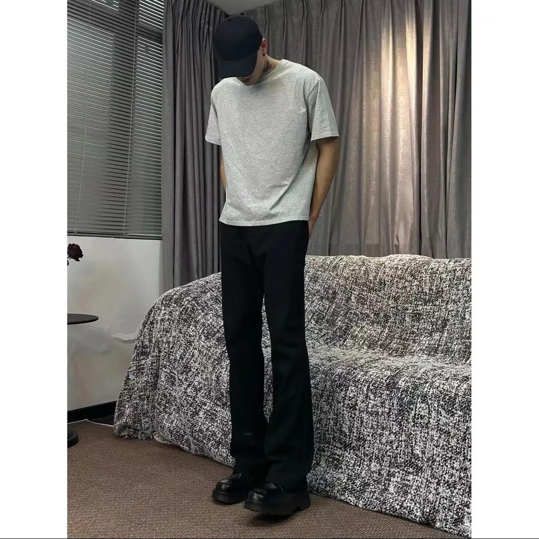 美式高街经典517版型垂感西裤大码透气百搭休闲潮流微喇叭长裤