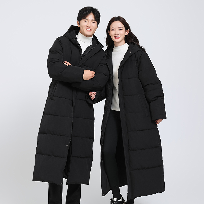 情侣装棉衣加厚冬季超长款过膝保暖羽绒棉服男女时尚到脚踝大棉袄