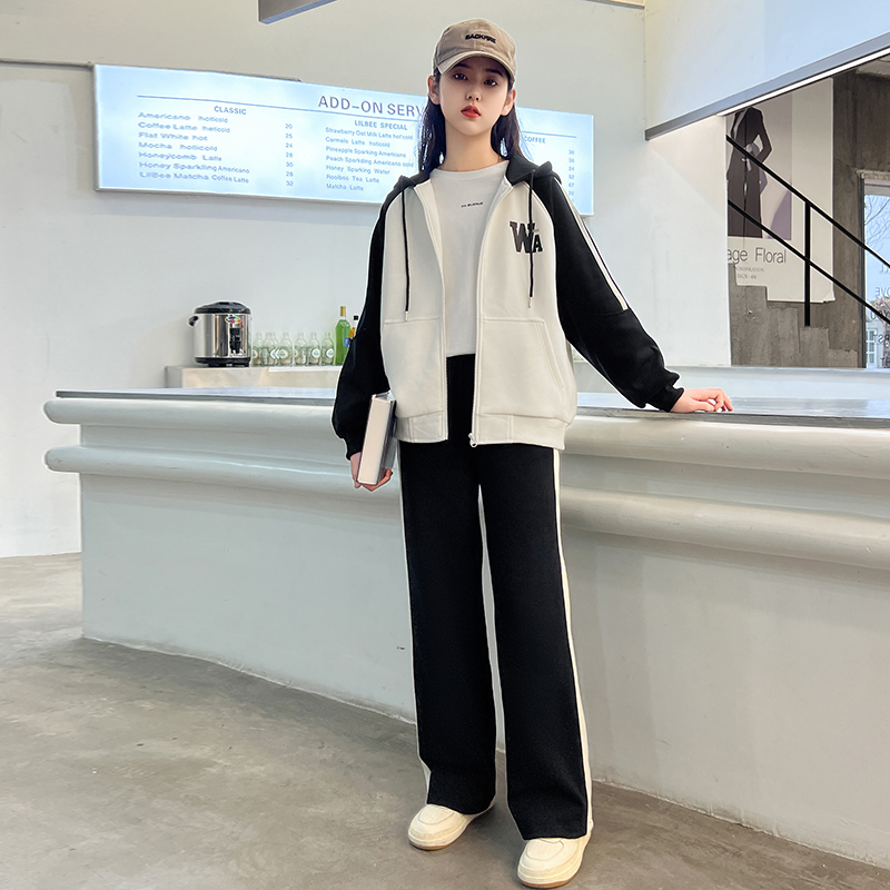 女大童春装套装2025新款儿童春秋女孩网红12中学生女童15岁两件套