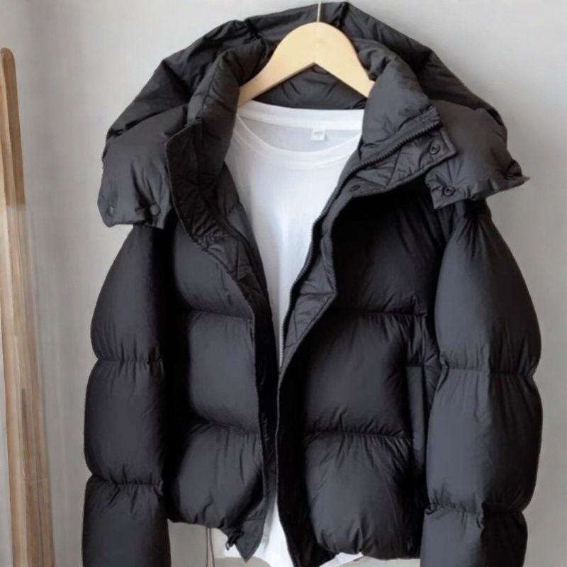 羽绒棉服2025冬季新款短款加厚棉衣连帽韩版宽松面包服棉袄外套女