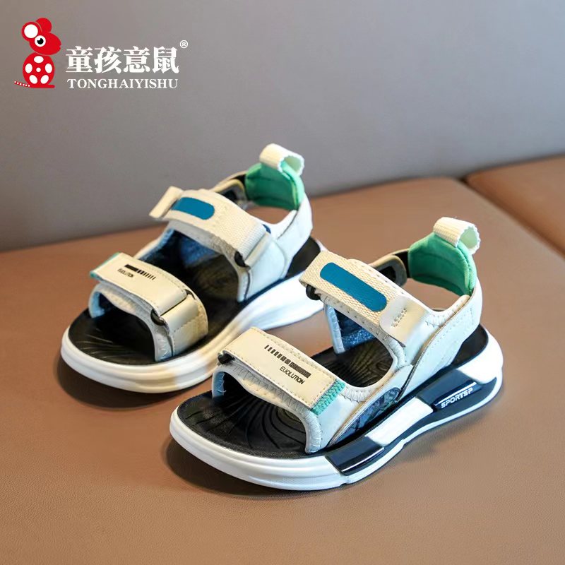 童孩意鼠夏季凉鞋洞洞软底男孩中大童鞋宝宝防滑儿童沙滩鞋溯溪鞋