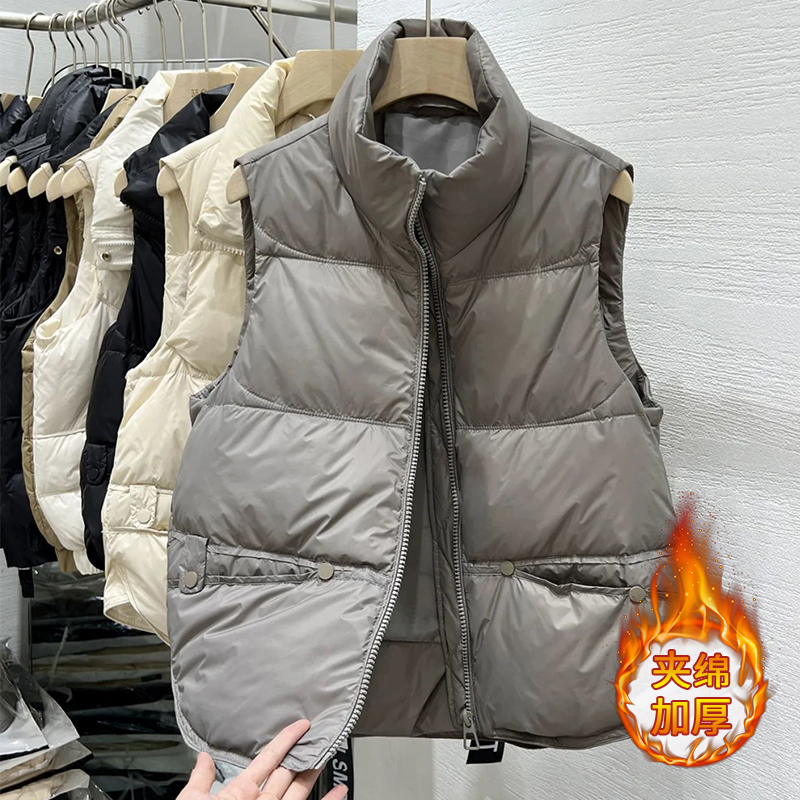 韩版马甲外套2026年秋冬季款新款棉马夹女式背心外搭洋气时髦外穿