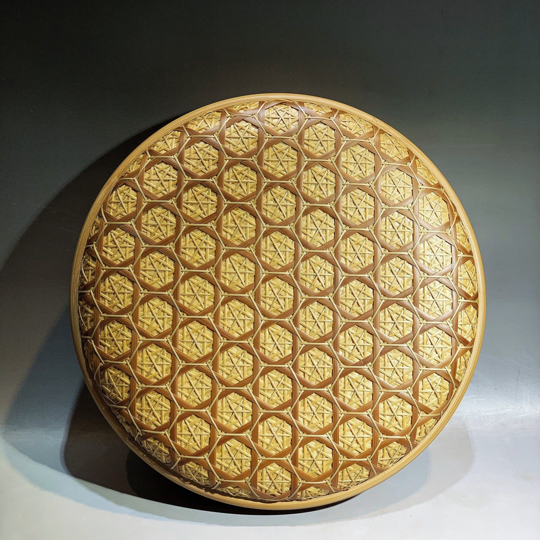 东阳竹编精工编织纯手工普洱茶饼盒复古茶具收纳盒茶仓茶叶盒优质