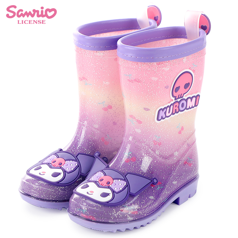 三丽鸥库洛米儿童雨鞋女童水晶雨靴幼儿园宝宝卡通女孩防滑水鞋新