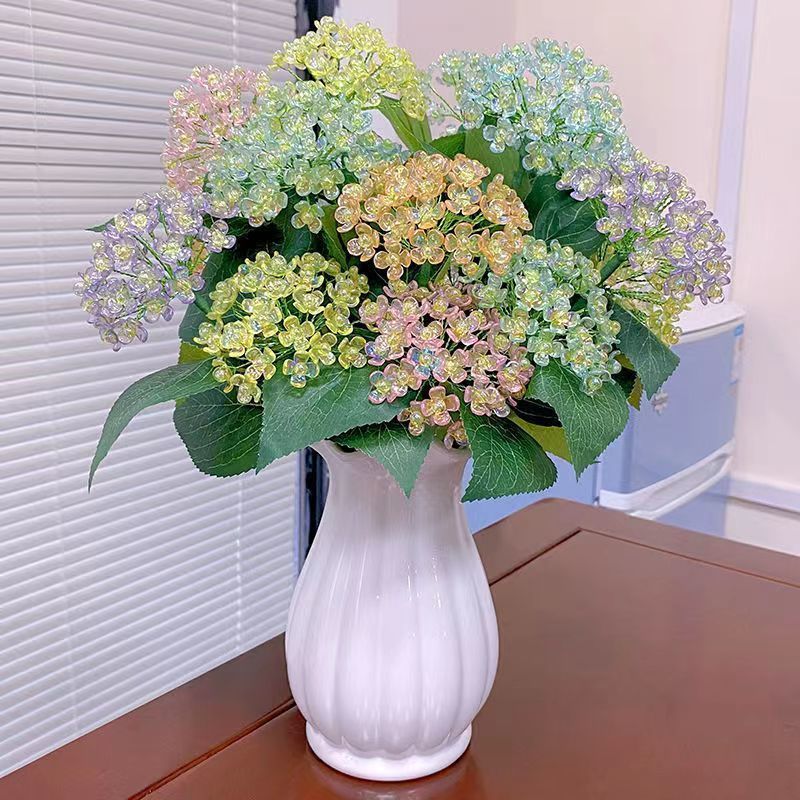 炫彩绣球花材料包(非成品 无花瓶)手工花送老师送礼物客厅装饰花