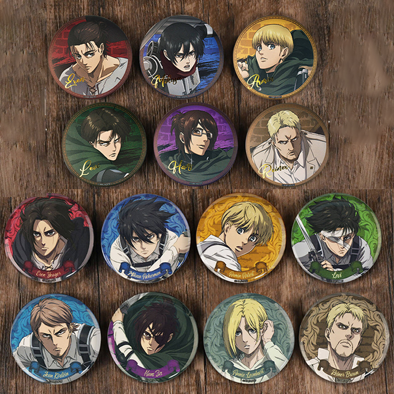 暴蒙【官方正版】进击的巨人利威尔签名【第二件包邮】烫金徽章吧唧