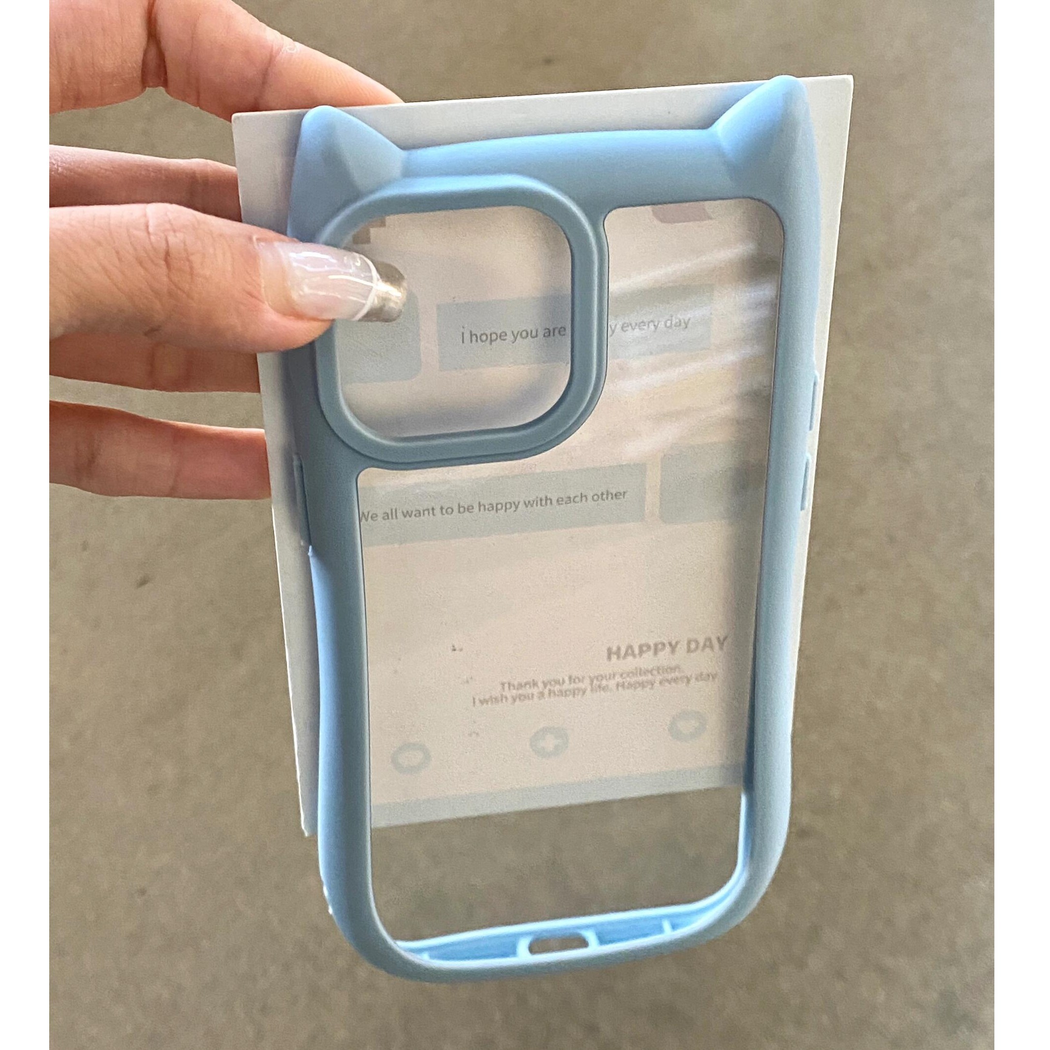 KEWU可爱立体猫耳朵透明苹果14手机壳iPhone15创意11情侣13/12女