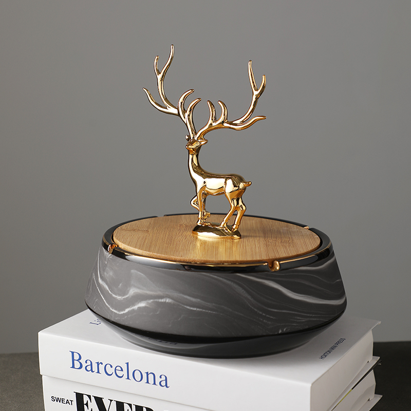 MY烟灰缸高级感创意大理石个性潮流大号家用轻奢办公室客厅陶瓷烟