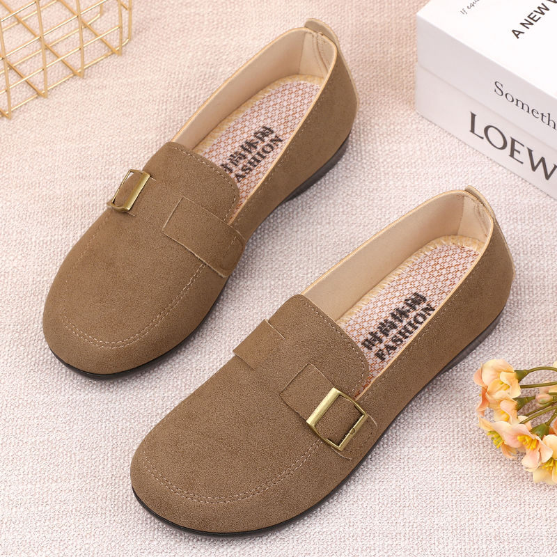 新款女鞋软底勃肯鞋妈妈鞋平底乐福鞋春秋单鞋舒适百搭透气博肯鞋