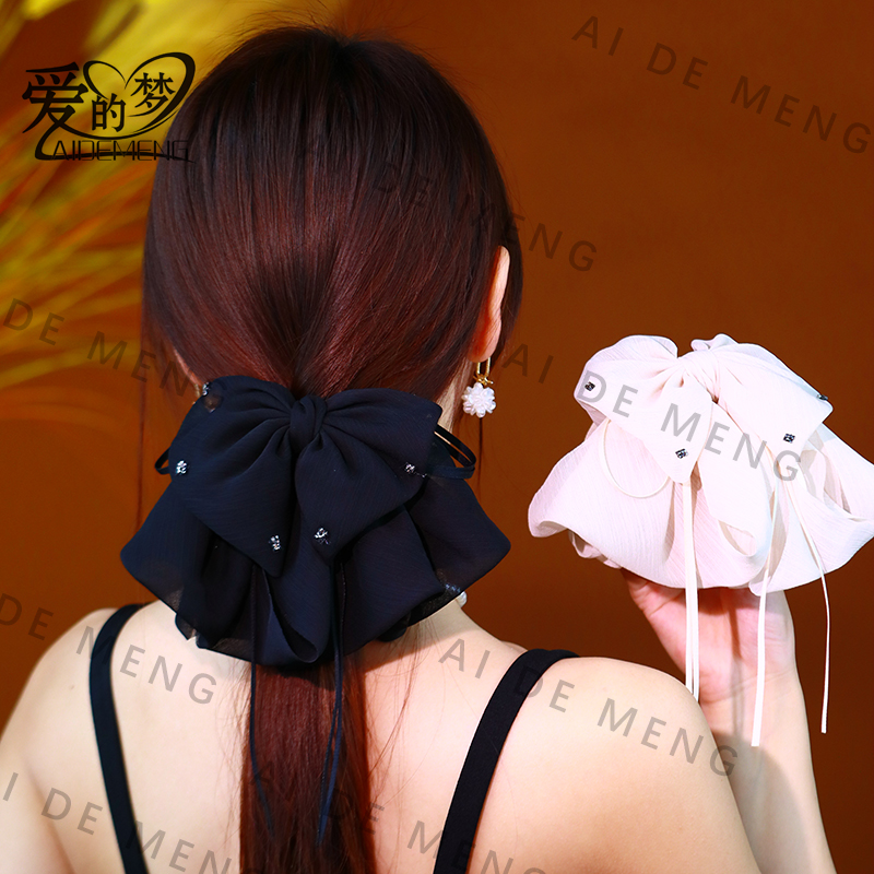 B268甜美蝴蝶结高颅顶气质鲨鱼夹【飘蝶】