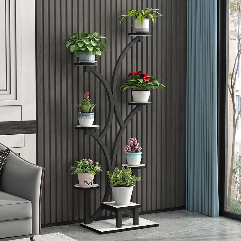 花架子客厅落地式现代简约铁艺北欧落地移动摆件多层置物架花盆架
