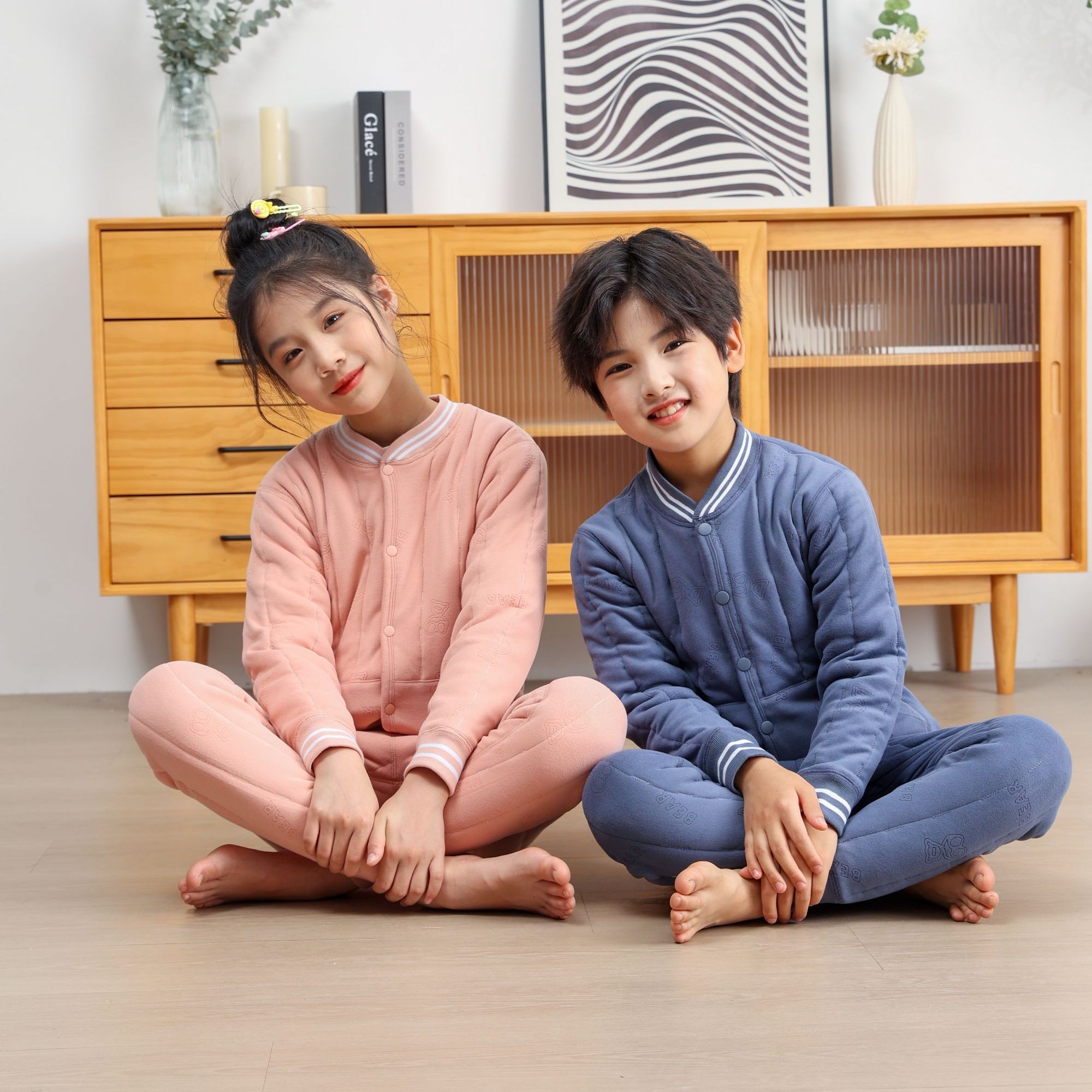 冬保暖中大童上衣加绒加厚男女童棒球服套装大码外穿学生校服神器