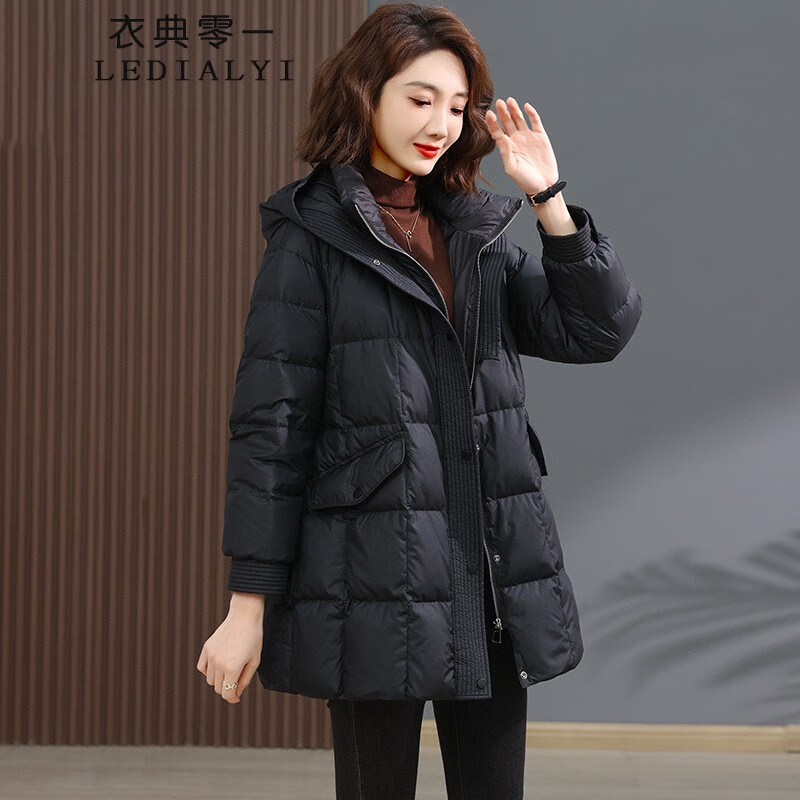 轻薄羽绒服女中长款2025冬季女装新款高端时尚洋气中年白鸭绒外套