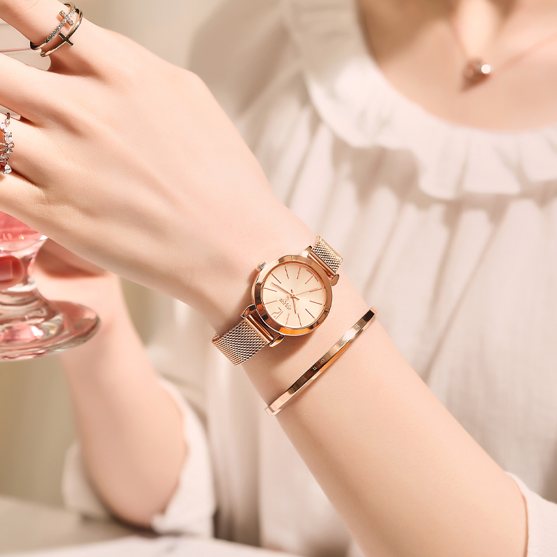 聚利时手表女学生气质小众轻奢女表女款腕表手表女士时尚石英表