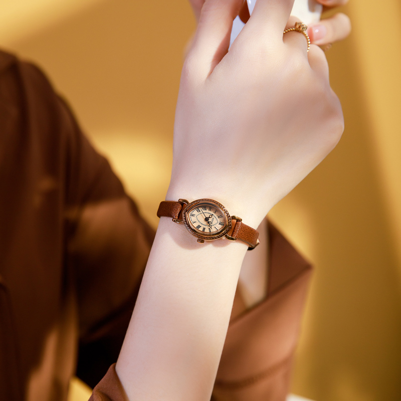 聚利时复古手表女小巧防水女表小表盘女士石英表气质百搭石英表