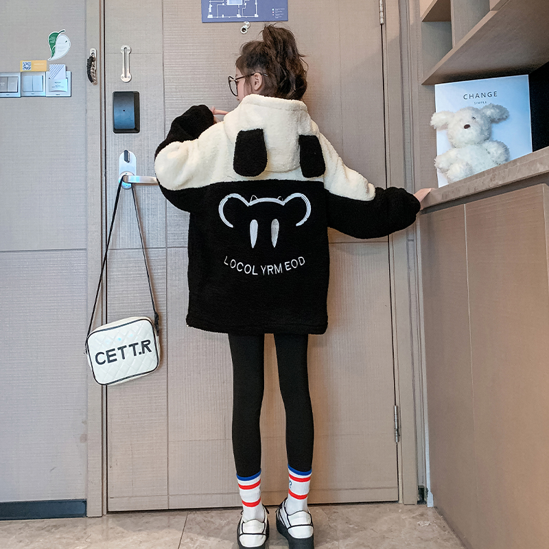 女童棉衣外套2024新款中大儿童休闲加绒加厚冬季洋气保暖毛毛衣服