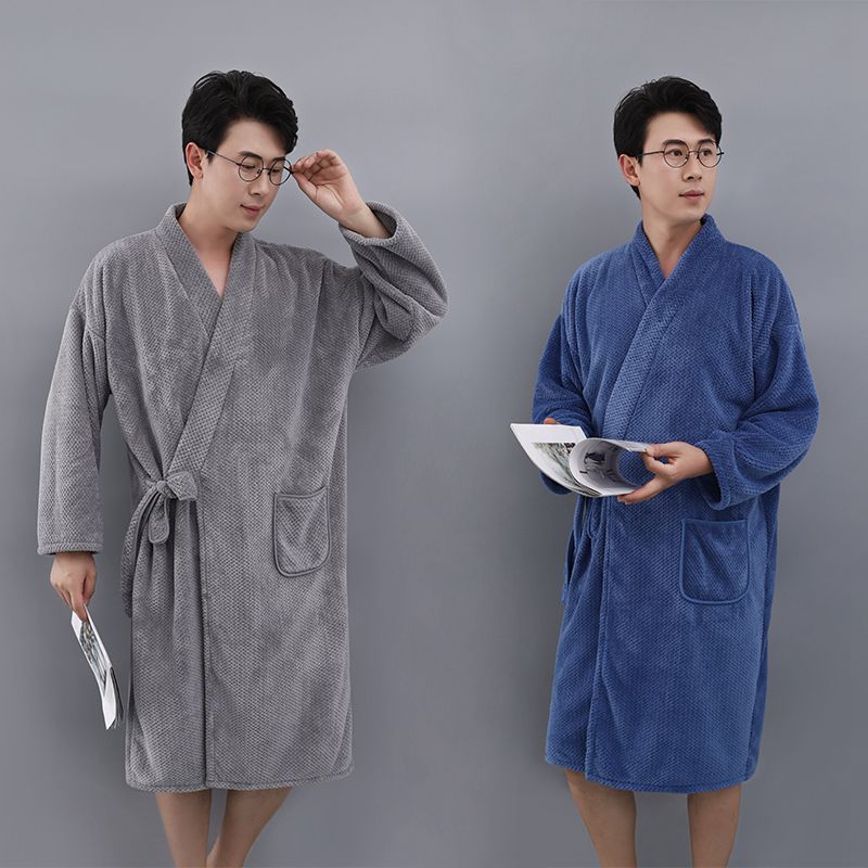 好贝尼男士专用可穿式浴袍比纯棉吸水家用成人大码长款加厚浴巾