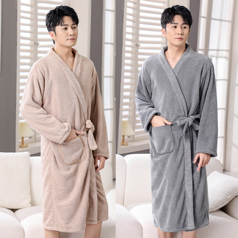 好贝尼浴袍男士专用加厚比纯棉吸水速干洗澡浴衣成人学生加长浴巾