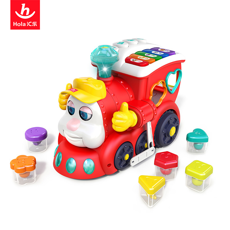汇乐智能问答卡通小火车儿童电动万向火车玩具车