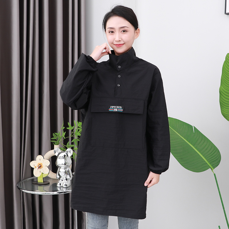 工装立领拉链大口袋罩衣防泼水高领男女同款围裙厨房定制logo