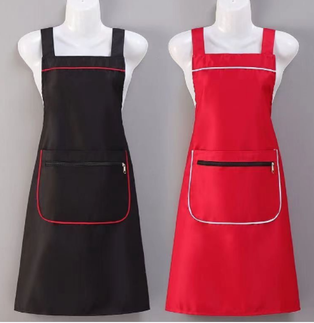新款拉链双口兜透气围裙耐磨耐脏围腰护衣家用工作服可定制logo