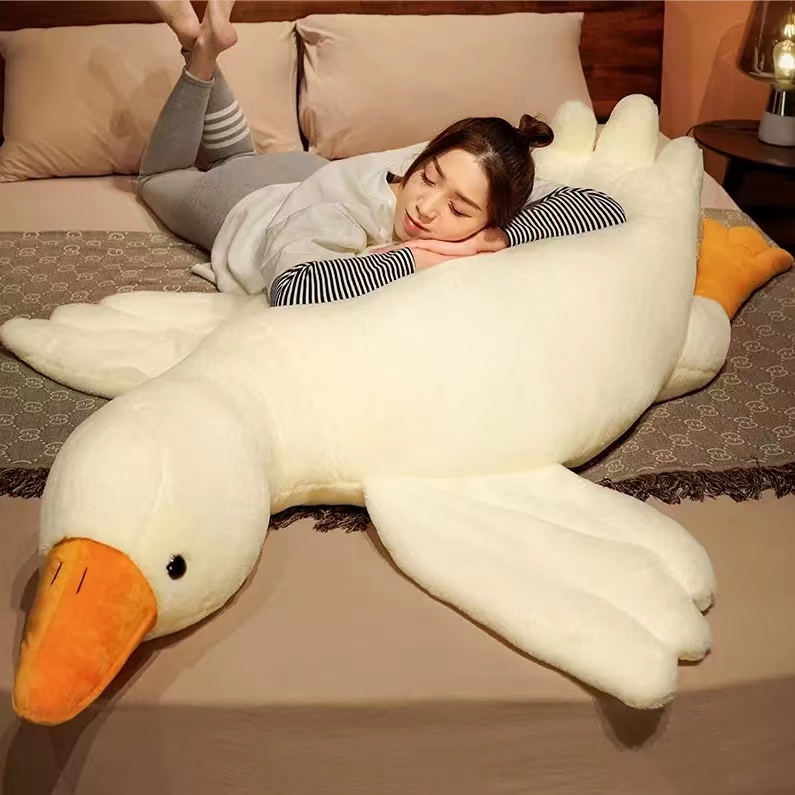 升级款130厘米网红可爱超萌大白鹅公仔抱枕毛绒玩具靠枕哄睡娃娃
